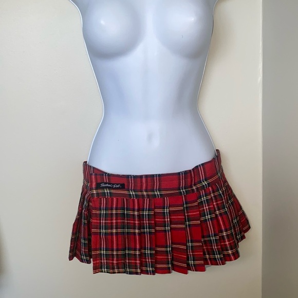VNTG SEXY,PLAID,WRAP,PLEATED,VELCO,RIP OFF,SCHOOL GIRL,NAUGHTY,PREPPY EDUCATION - Picture 1 of 12